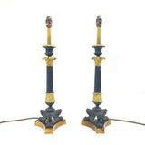 Pair of classical antique french Bronze lamps.