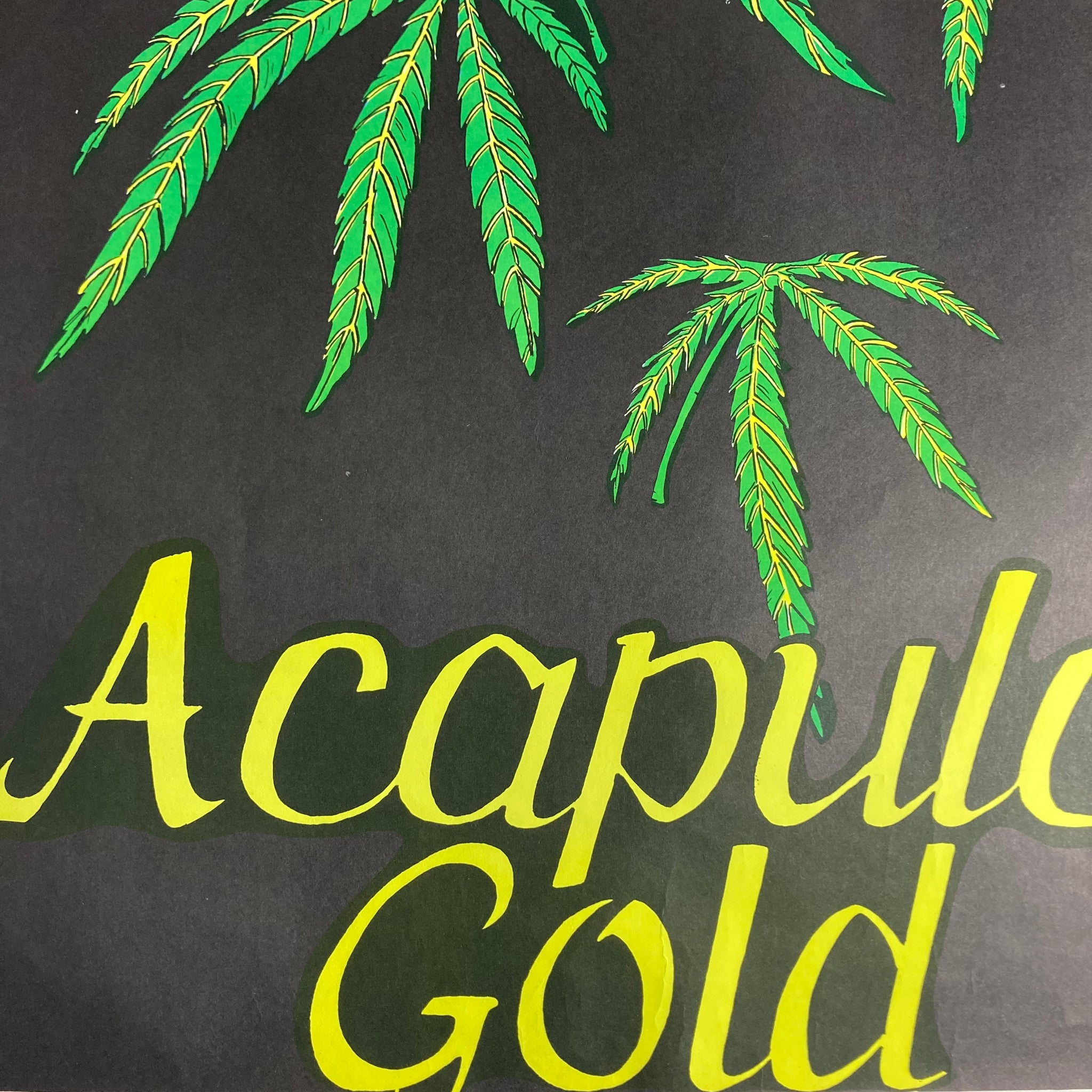 Original 1970's  ACAPULCO GOLD MARIJUANA  POSTER .