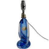 Val Saint Lambert Blue crystal glass Lamp .