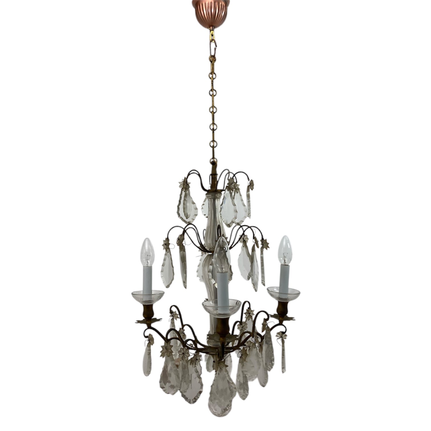 Super quality French chandelier with cut glass drops.