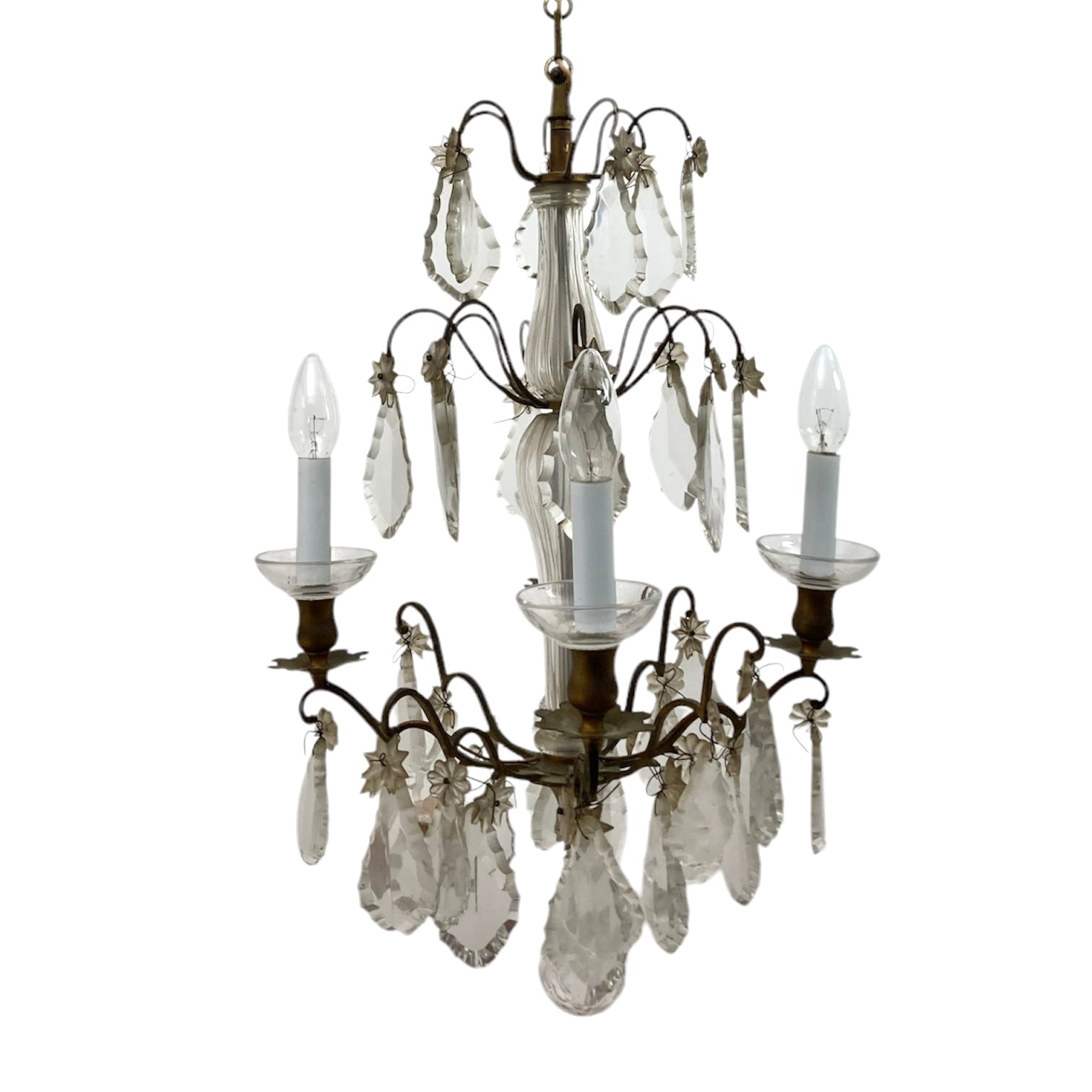 Super quality French chandelier with cut glass drops.