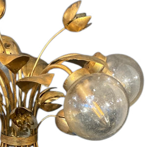 Stunning Gold floor lamp in the manner of Hans Khoghl .