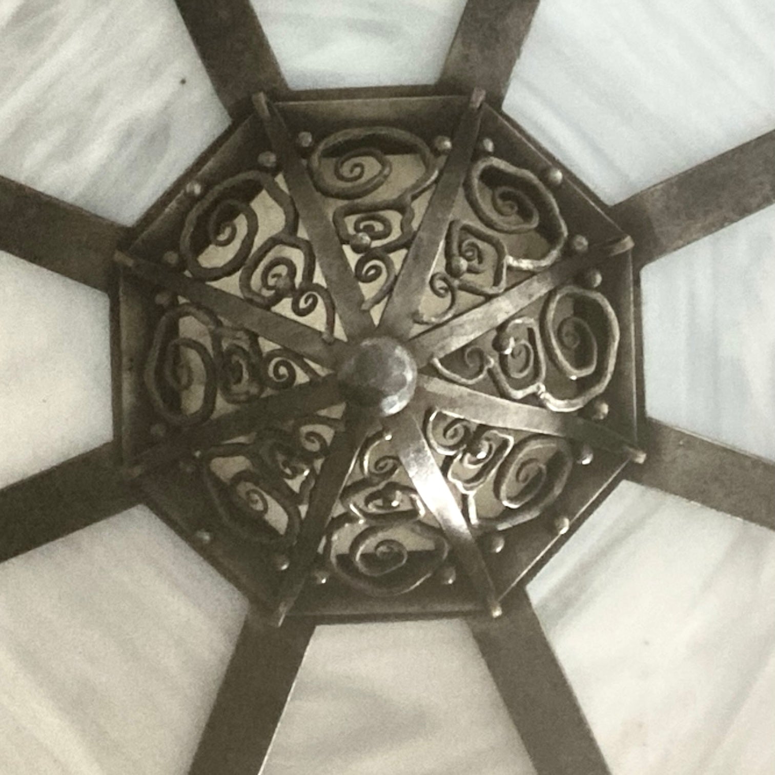 French 1920's iron ceiling light.