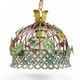 Unusual Italian hand painted tole chandelier  .