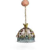 Charming Italian hand painted tole chandelier  .