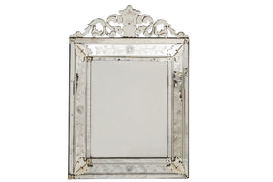 Large 19th century Venetian mirror with Mercury glass.