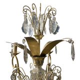 Decorative antique french floor lamp with 'Chandelier' style  upper section .