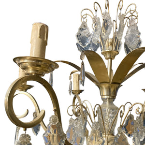 Decorative antique french floor lamp with 'Chandelier' style  upper section .