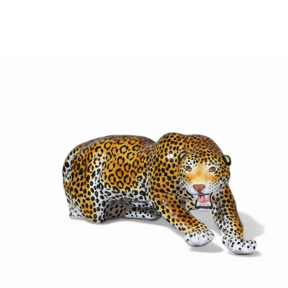 Extremely large mid century Italian model of a prowling Leopard .