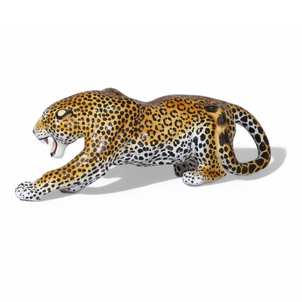 Extremely large mid century Italian model of a prowling Leopard .