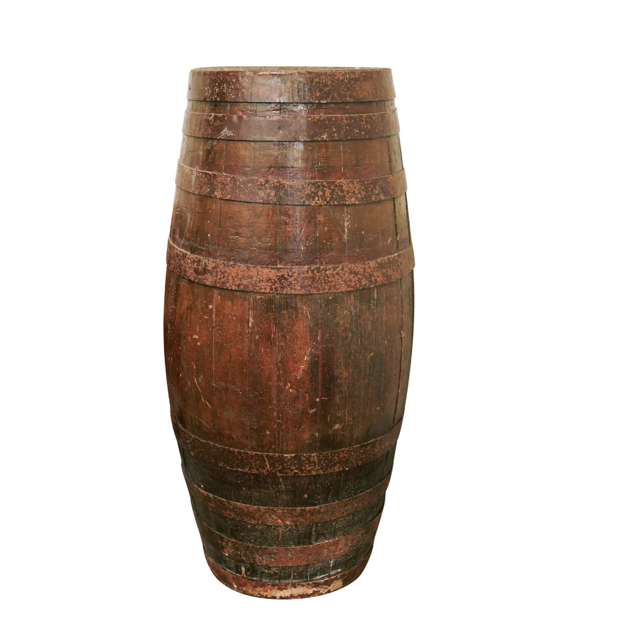 Antique Oak wine barrel with Grand Vin De Leoville painted inscription.