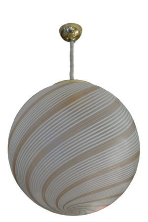 X Large Striped Glass Ball Chandelier