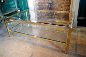 X Chrome and Brass coffee Table