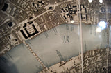 X Huge Three Piece Greenwood Wall Map of London